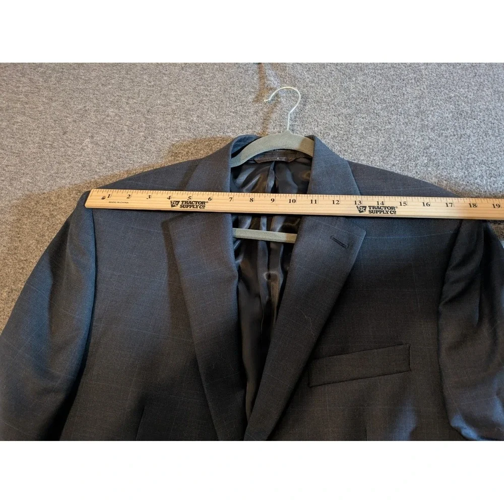 Lauren Ralph Lauren Blazer Men‎ Green Label Wool 40R Charcoal Gray Plaid